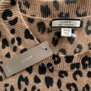 J. Crew Cashmere Sweater Leopard Print Sz xxs